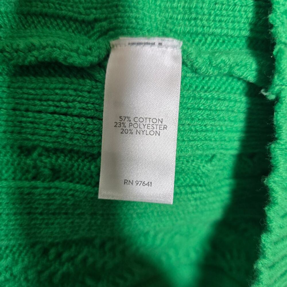 Women's J. Jill Green Meadow Cable Knit Polo Sweater Size XL Tall - Picture 5 of 8